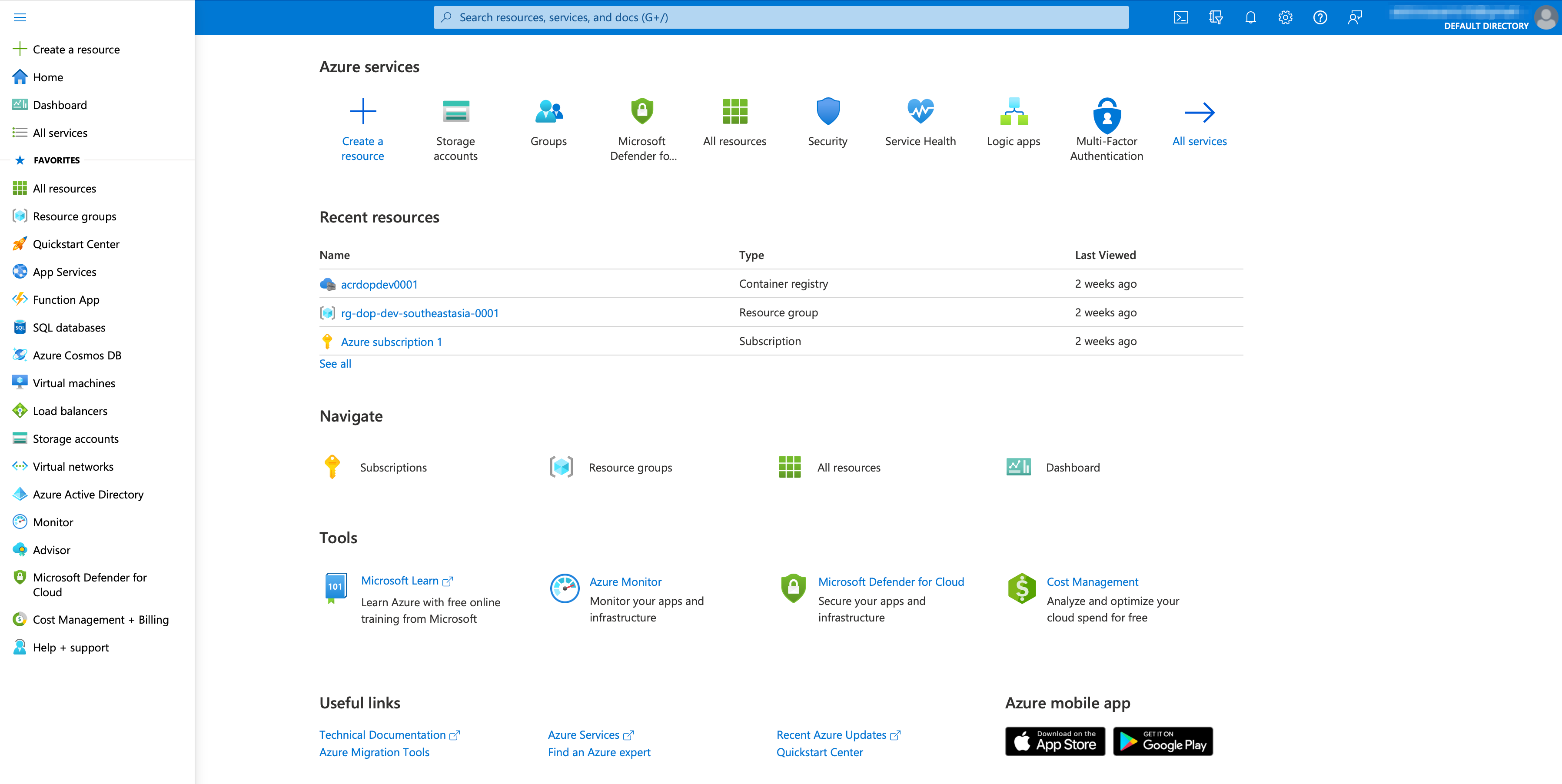 alt Azure Portal