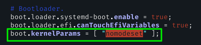 Adding nomodeset to GRUB configuration