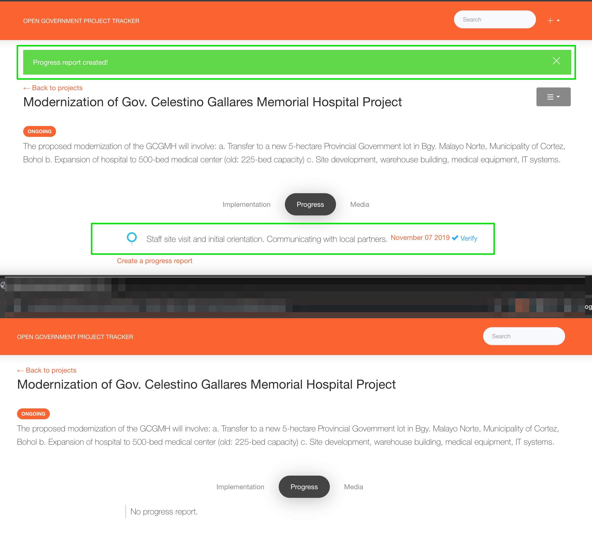 alt Submitting a progress report and awaiting verification