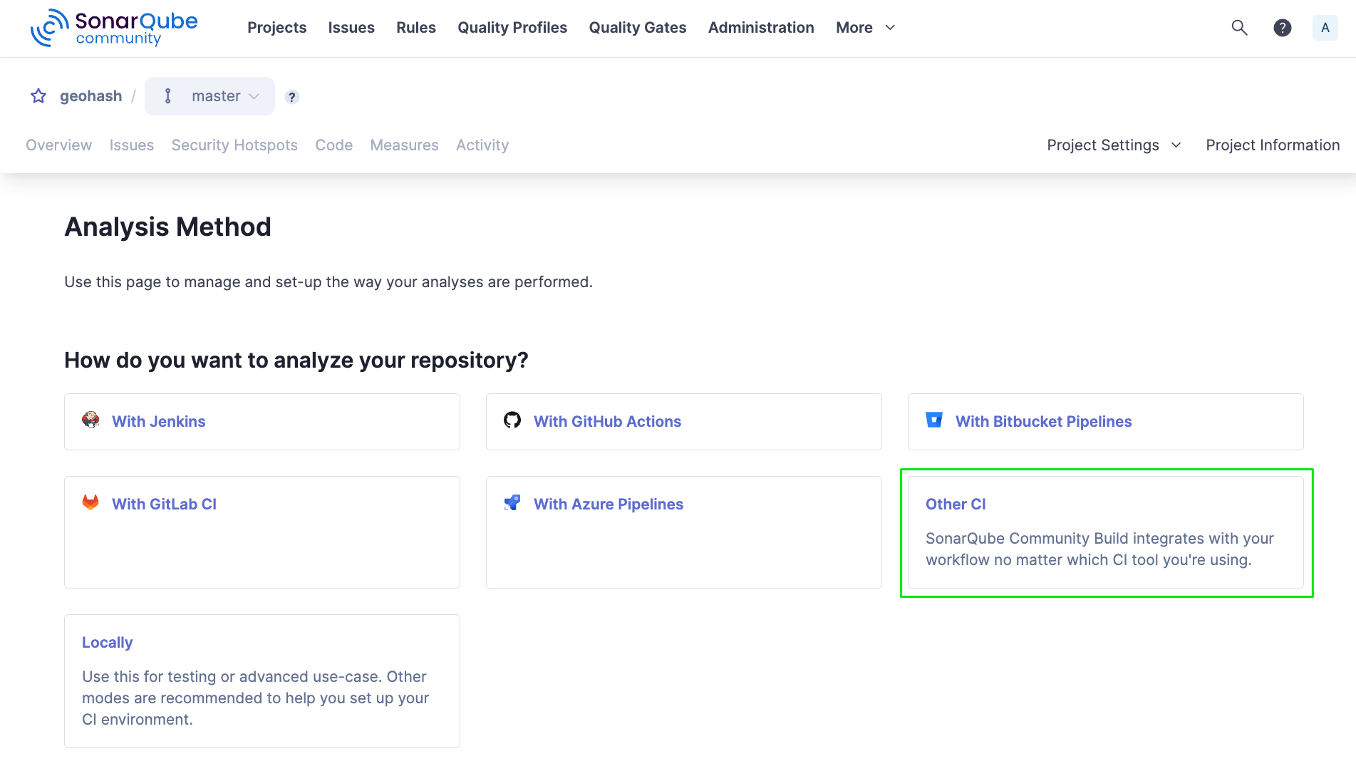 SonarQube analysis method